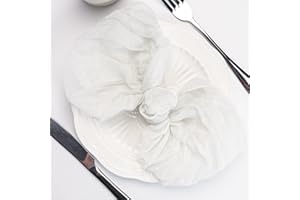 SUNTQ Cheesecloth Napkins Bulk, 20"x20" Set of 12 Cotton Dinner Napkins, Rustic Boho Gauze Fabric Cloth Napkins, Handmade Table Napkins for Wedding Party Baby Shower Home Decoration,White