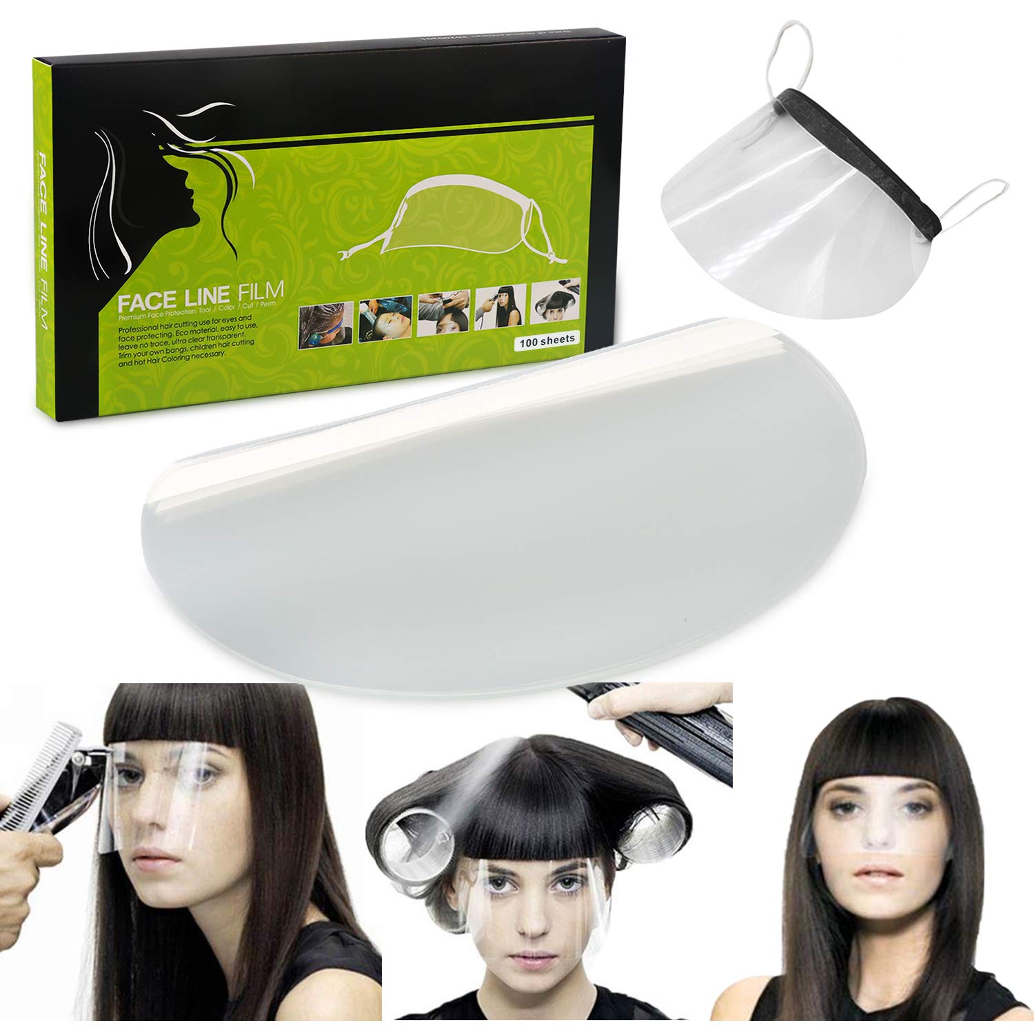 100 PCS Hairdresser Protective Shower Visor Clear