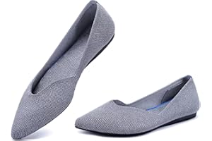 Frank Mully Womens Flat Shoes Classic Pointed Toe Flats Knitted Dress Shoes Soft Flats for Woman Comfortable Dressy