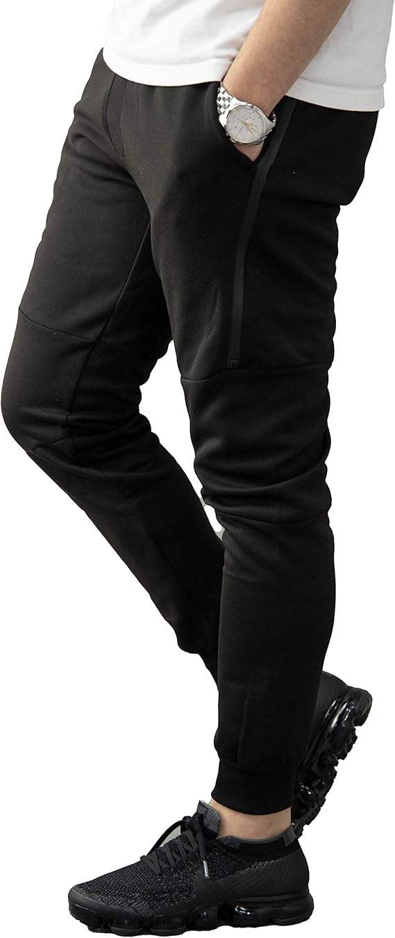 Amazon ナイラス Nylaus スウェットパンツ メンズ Zip 切り替え スキニー スリム 細身 スエット ポンチ 無地 杢 黒 ブラック グレイ スウェットジョガーパンツ イージーパンツ ボトムス スポーツ アウトドア カジュアル ロングパンツ 通販