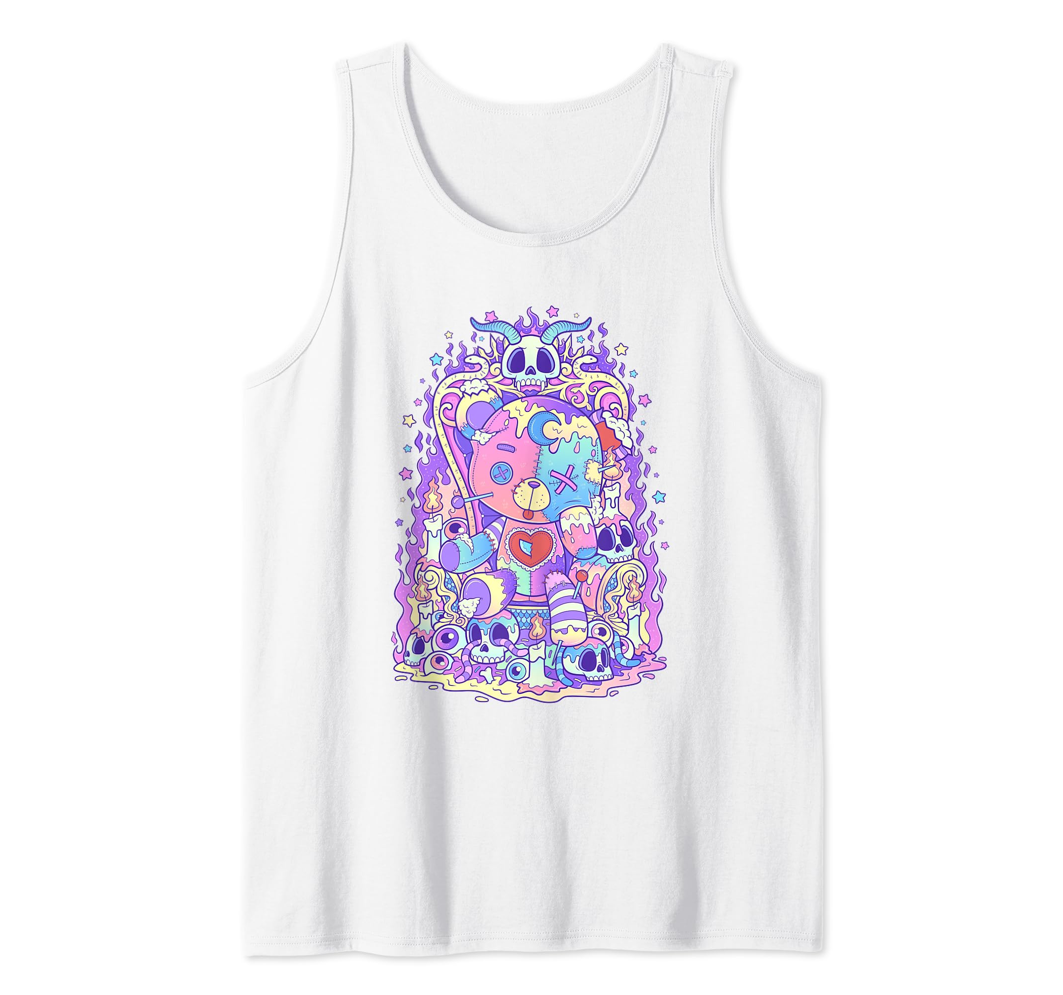 Kawaii Pastel Goth Cute and Creepy Teddy Bear Voodoo Doll Tank Top