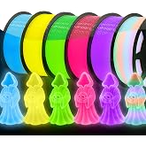 ACESAY Glow in the Dark PLA+ Filament, 6 Pack 200g Spool Bundle, 1.75mm | 6 Color,Blue+Yellow+Green+Red+Purple+Rainbow,Luminous PLA+,Long-Lasting Brightness,+/-0.03mm Accuracy, Fits Most FDM Printers