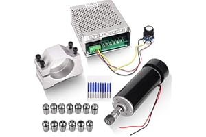 CNC Spindle, MYSWEETY 500W Air Cooled 0.5kw Milling Motor and Spindle Speed Power Converter and 52mm Clamp and 13pcs ER11 Collet for DIY Engraving