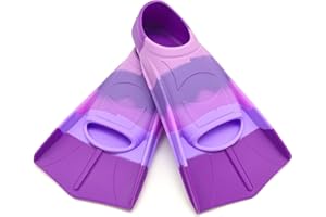 Fadgesy Swimming Training Fins,Comfortable Silicone Flippers for Swimming and Diving,Size Suitable Kids Girls Boys Adult