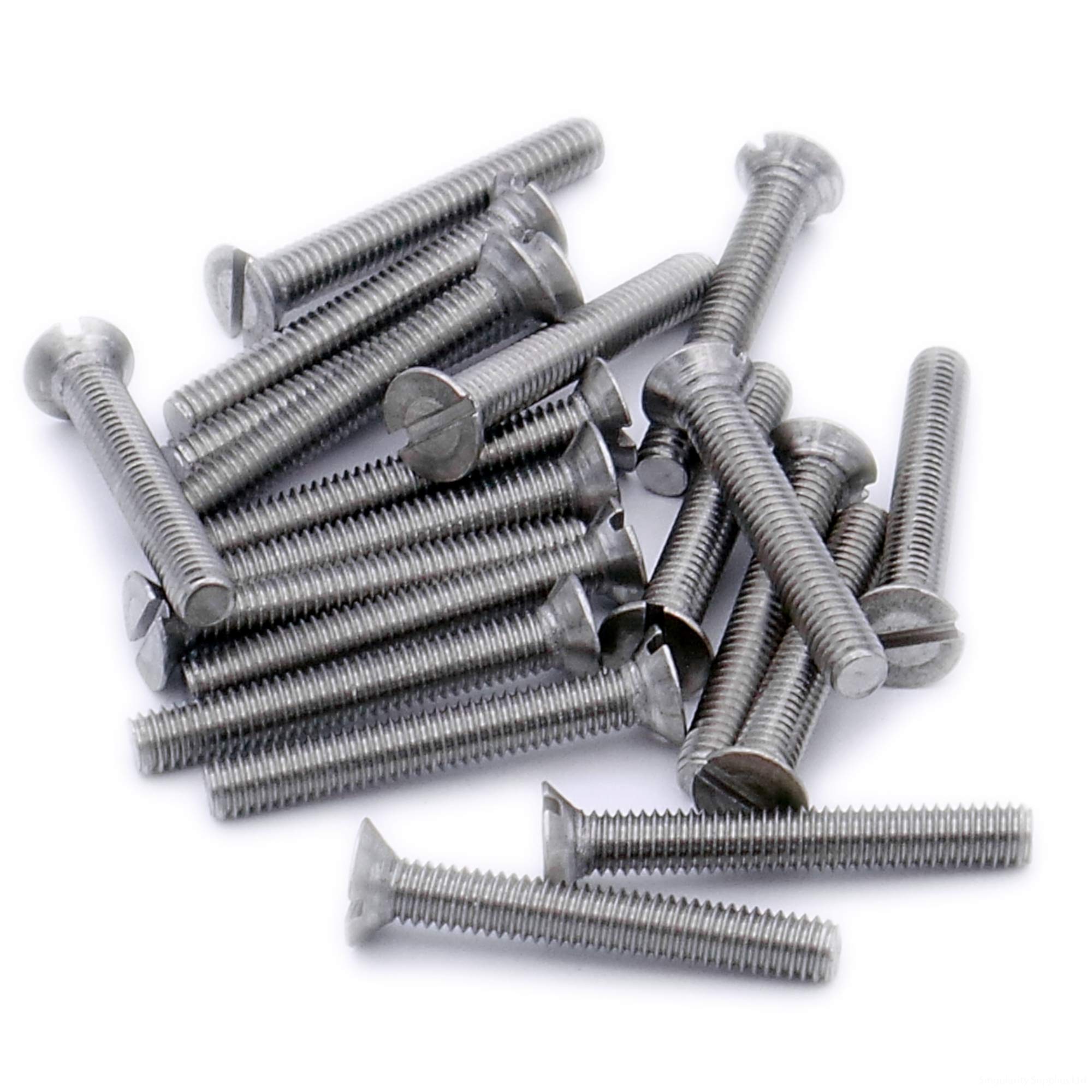M2 (2mm x 12mm) Slot Countersunk Machine Screw (Bolt) - Stainless Steel (A2) (Pack of 20)