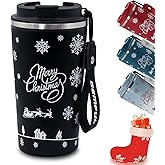 GEMFUL Stainless Steel Travel Coffee Tumbler for Men Husband 17oz Reusable Insulated Coffee Mug for Chirstmas Gifts Xmas Presents (Black)