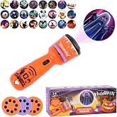 LOMIMOS Projection Flashlight,24 Different Halloween Theme Pattern Slide Projection Torch Pumpkin Ghost Mummy Bat for Children Gifts Party Supplies