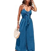 CUPSHE Women's Sleeveless Jumpsuit Summer Tied Wide Leg One Piece Romper Casual Elegant Outfit Beach Travel Vacation