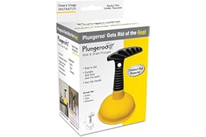 Plungeroo Sink Plunger, Powerful Mini Plunger with Short Handle, Easy-to-Use Small Unclogging Tool for Bathroom Drains, Shower, Bathtub, Toilet, RV and Kitchen Sink, Yellow, (6.1 x 4.2 x 2.9 Inch)