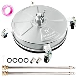 Wexo Palindrog 16" Pressure Washer Surface Cleaner with 4 Wheels, Stainless Steel Power Washer Surface Cleaner for Driveways Sidewalks Patios, 1/4" Quick Connector, 2 Extension Wand, 4000 PSI