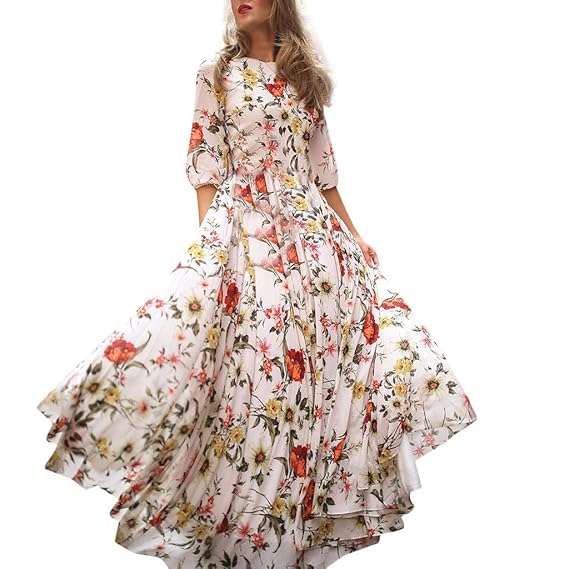 Vovotrade 2019 Nouveau Femmes Robe De Plage Bohême Longue Floral Ete Sexy Irrégulière Plissée Style Robe Longue Fleurie Bustier Bandeau Robe De Plage
