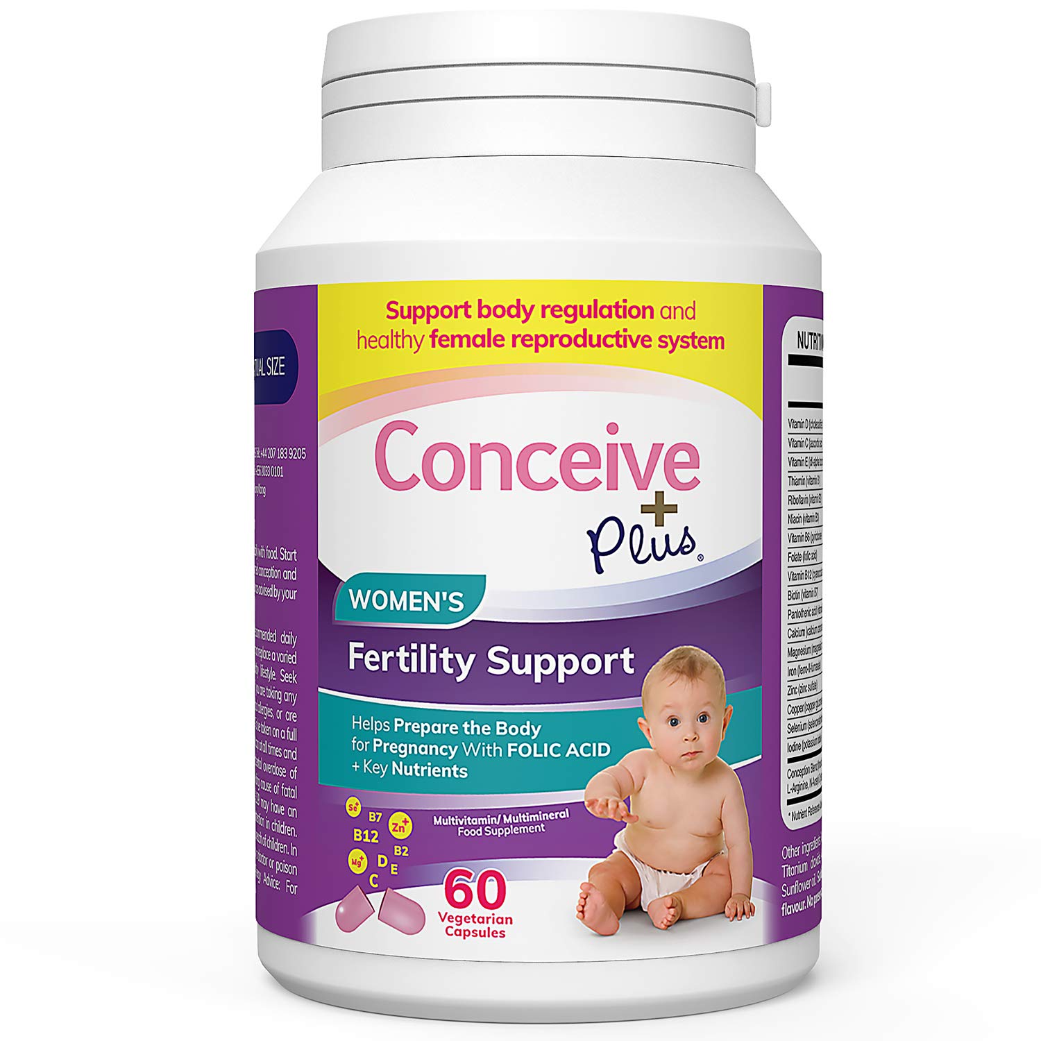 CONCEIVE PLUS Fertility Vitamins Women 30Day Supply Folic Acid, D3