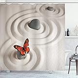 Ambesonne Butterfly Shower Curtain, Rock on The