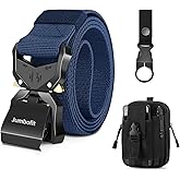 Jumbofit Tactical Belt for Men and Women, Military Work Belt Nylon with Quick-Release Buckle, Gift with Molle Pouch & Clip