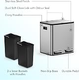VonHaus 30L Double Kitchen Bin Stainless Steel Two Section Recycling Bin view 7