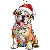 Bulldog Dog Breed Wooden Ornament 2025, Bulldog Owner Gift, Mascot Decor, Tree Christmas Decor for Yard, car, Outdoor or Windows
