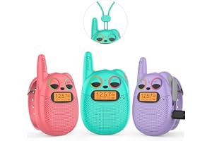 Qniglo Walkie Talkies for Kids Rechargeable, 2 Way Radios Walkie Talkie Watch 3 Miles Long Range, Perfect Outdoor Camping Toys with Lanyard for 3+ Years Old Boys Girls for Hiking Adventures, 3 Pack