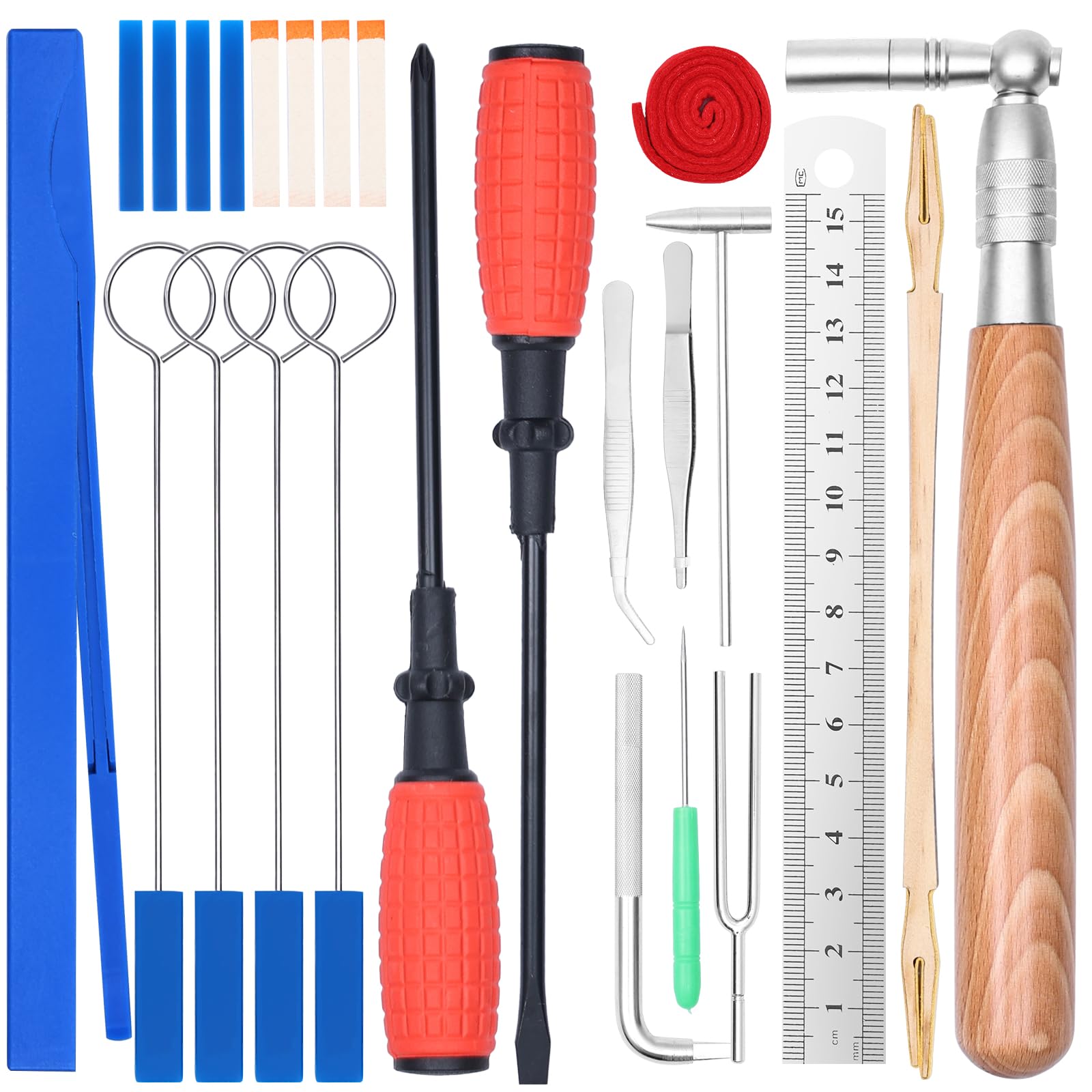 Photo 1 of MELHA Piano Tuning Kit with Case, 26 PCS Piano Tuner Wrench Hammer Rubber Mutes Set Tuning Lever Tools for Beginner