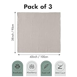 Muslin Swaddle Blankets for Newborn, 3 Pack