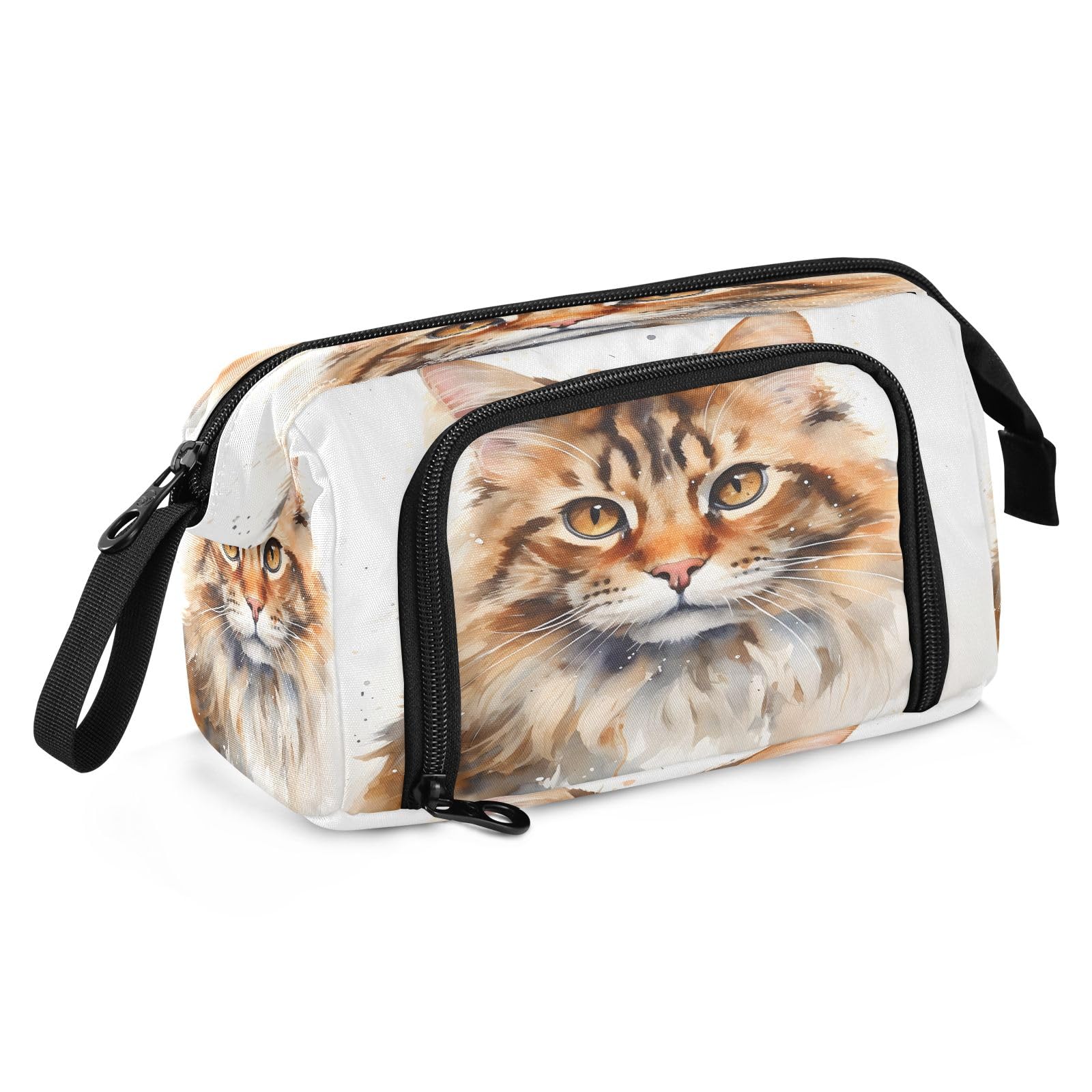 Mnsruu Big Capacity Pencil Case Cat Pouch Pen Case Pencil Box Stationery Bag Makeup Bag Office Organizer for Boys Girls