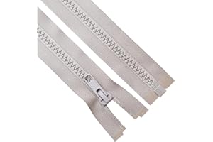 Sawoake 2PCS #5 12 Inch Separating Jacket Zippers for Sewing Coats Jacket Zipper Gray Molded Plastic Zippers Bulk Tailor DIY Sewing Tools for Garment/Bags/Home Textile