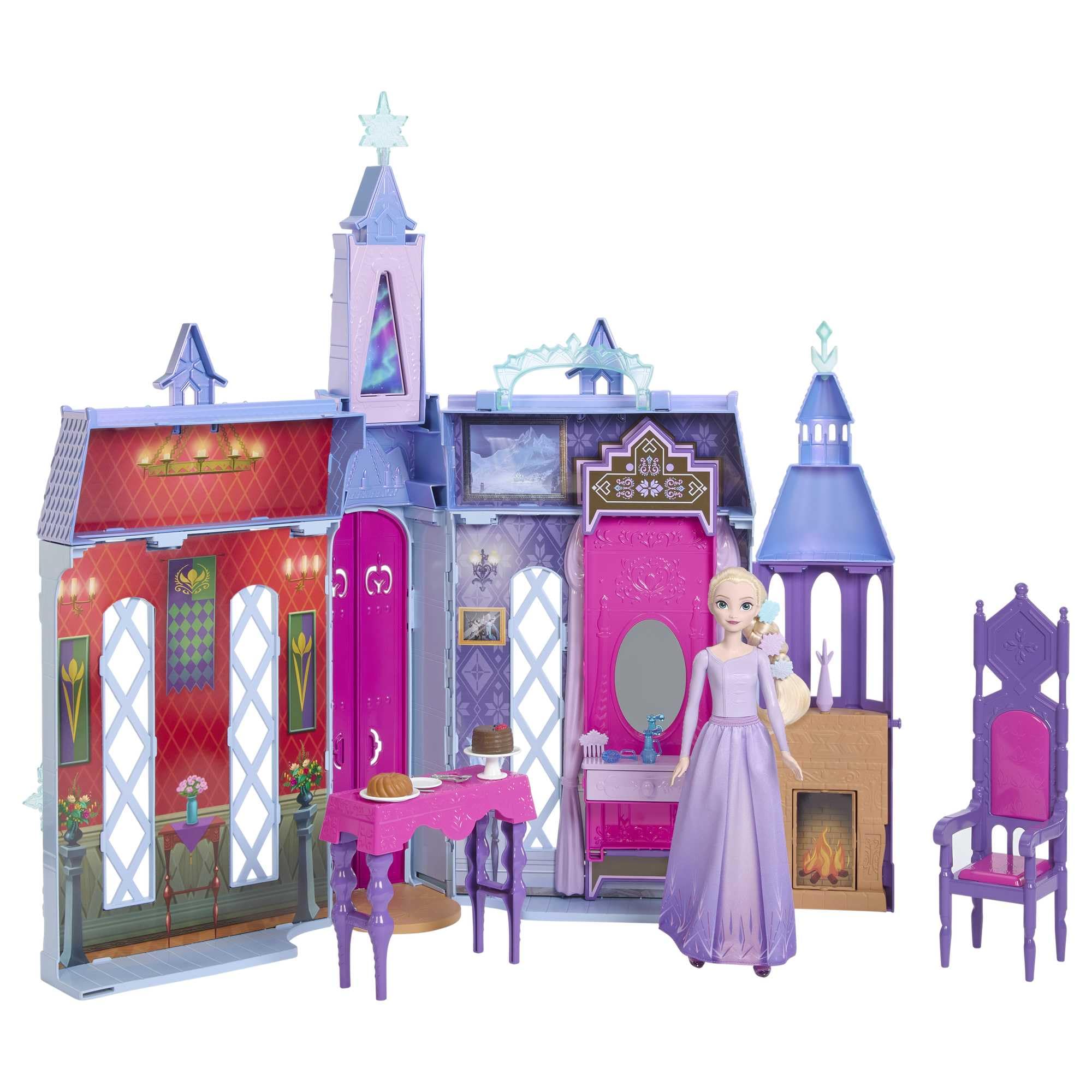 Disney Frozen Arendelle Doll-House Castle (2+ ft) with Elsa Fashion Doll, 4 Play Areas, and 15 Furniture and Accessory Pieces from Disney’s Frozen 2, HLW61