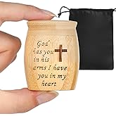 Small Urns for Human Ashes Set of 1, Made of Bamboo, Mini Keepsake Cremation Urn with Tree of Life Pattern Engraved, for Made Female Adult Pets, 1.8" W x 2.4" H