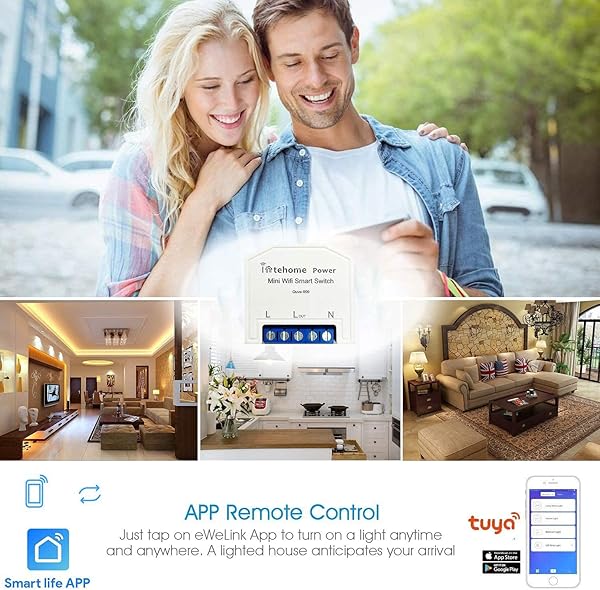 INTEHOME POWER Smart Home 16A Wlan Schalter Stromzhler WiFi Lichtschalter Kompatibel mit Alexa Google Home 2er Pack APP Smart Life