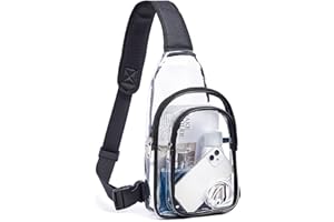 CLEARWORLD Clear PVC Sling Bag - Stadium Approved Clear Shoulder Crossbody Backpack