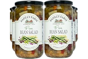 Paisley Farm Five Bean Salad (6 Pack) – Gourmet Ready-to-Eat Bean Medley | Protein-Rich, Tangy & Savory Side Dish | Gluten-Free, Vegan, 24 oz Jars