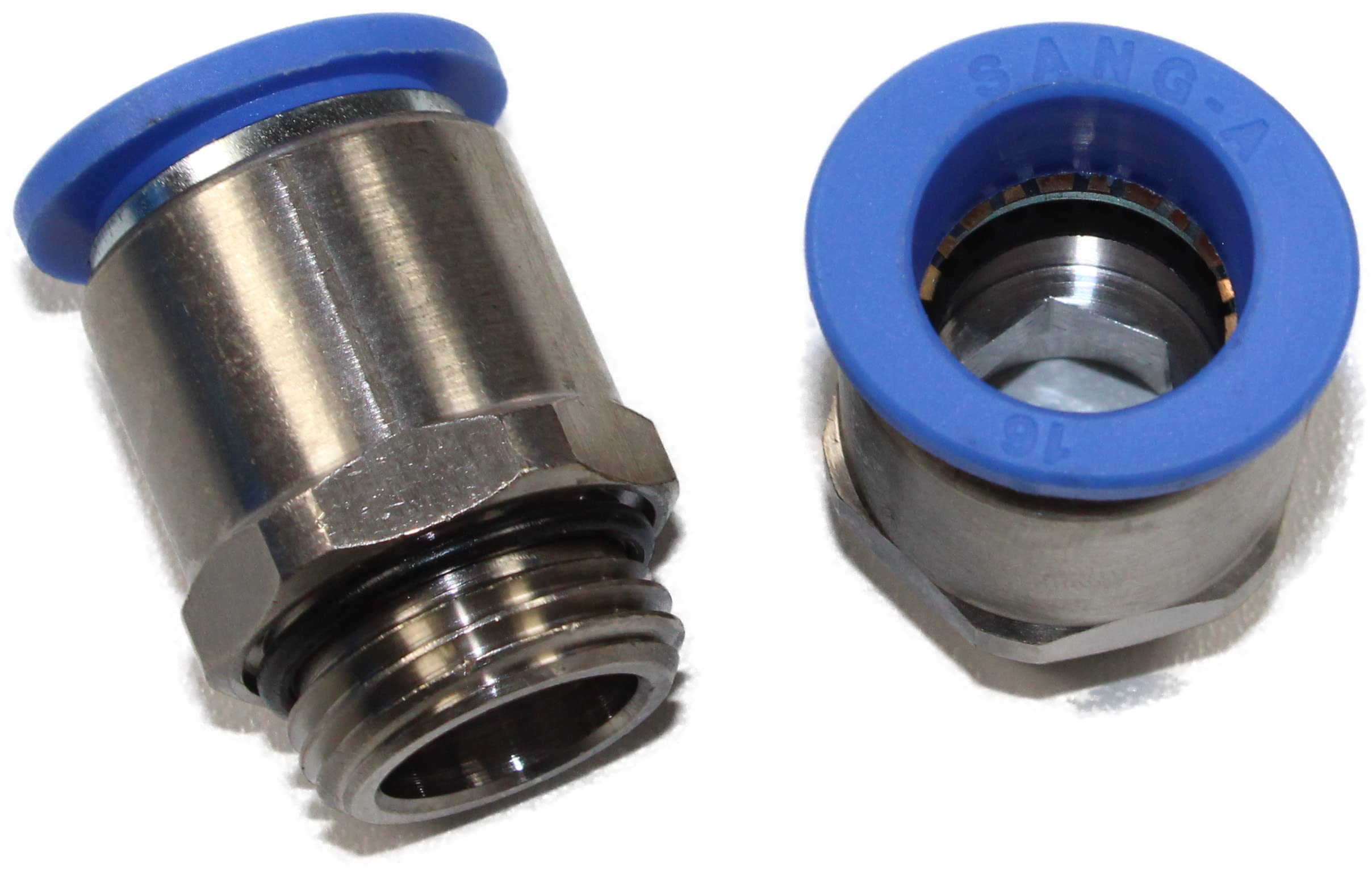 Pneumatic Plug Connection G 1/2 Inch to 6, 8, 10, 12, 14 or 16 mm Pneumatic Hose Set of 2 Cylindrical Push-Fit Fitting (1/2 Inch - 14 mm)