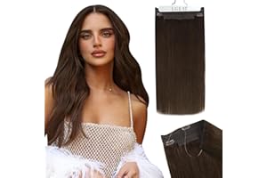 Ugeat Wire Hair Extensions Brown Wire Extensions Human Hair Chocolate Brown Clip ins Hidden Wire Hair Extensions Miracle Wire Real Human Hair Extensions Brown Hair Extensions 80g 16 Inch