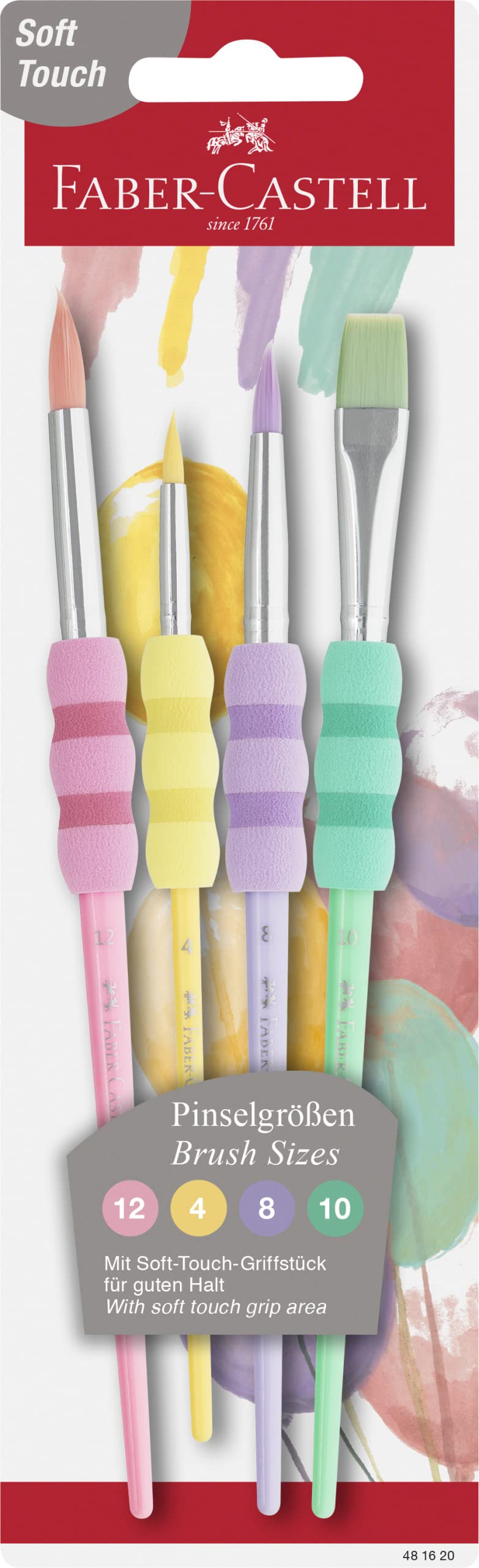 Faber-Castell Brush Set of 4 Pastel Soft Grip