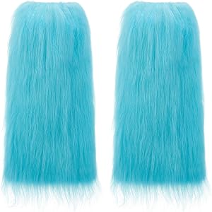 Anuedgis Women Faux Fur Leg Warmers Soft Fuzzy Festival Party Leg Cuffs | Fluffy Solid Color Faux Fur Leg Warmers Perfect for