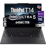 Lenovo ThinkPad T14 Gen 5 Business Laptop 14" FHD+ IPS, Intel Ultra 5 125U, 64GB DDR5 RAM, 1TB SSD, 5MP HD Webcam, Fingerprint, Backlit, Wi-Fi 6E, 2 Thunderbolt 4, AI PC, W11P, 3 Yr Wty