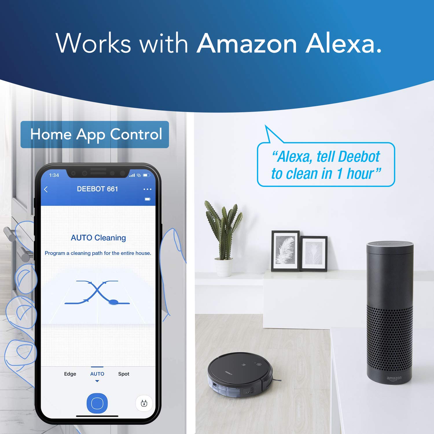 ECOVACS DEEBOT 661 Cordless Robot Vacuum, Black - View 6