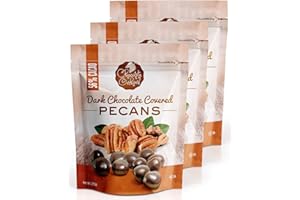 NATURE'S GARDEN Chocolate Orchard Dark Chocolate Covered Pecans – Premium Dark Chocolate, Fresh and Nutty, Indulgent Snack, No Trans Fat – 6 Oz Bag (Pack of 3)