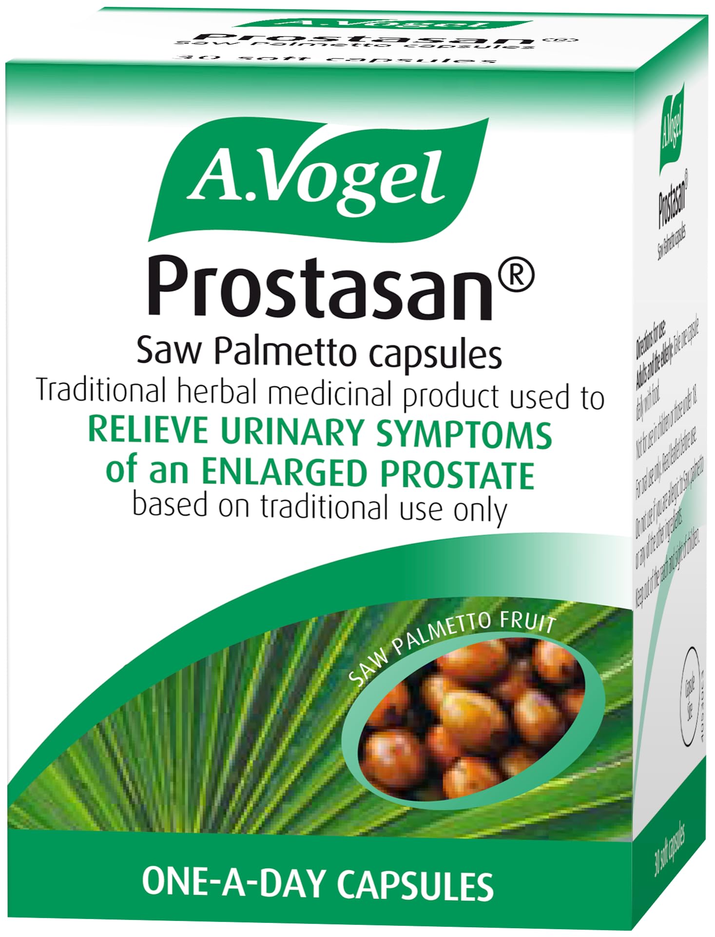 A.Vogel Prostasan Saw Palmetto Capsules for Men with Enlarged Prostate Symptoms | Frequent Urination & Weak Flow Relief | 1-a-Day | 30 Capsules