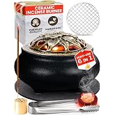 Resin Incense Burner Bowl Set for Charcoal, Frankincense & Resin – Heat-Resistant Censer Incense Holder for Cones & Sticks with Clean Ash Catcher for Home Fragrance, Relaxation & Traditional Use