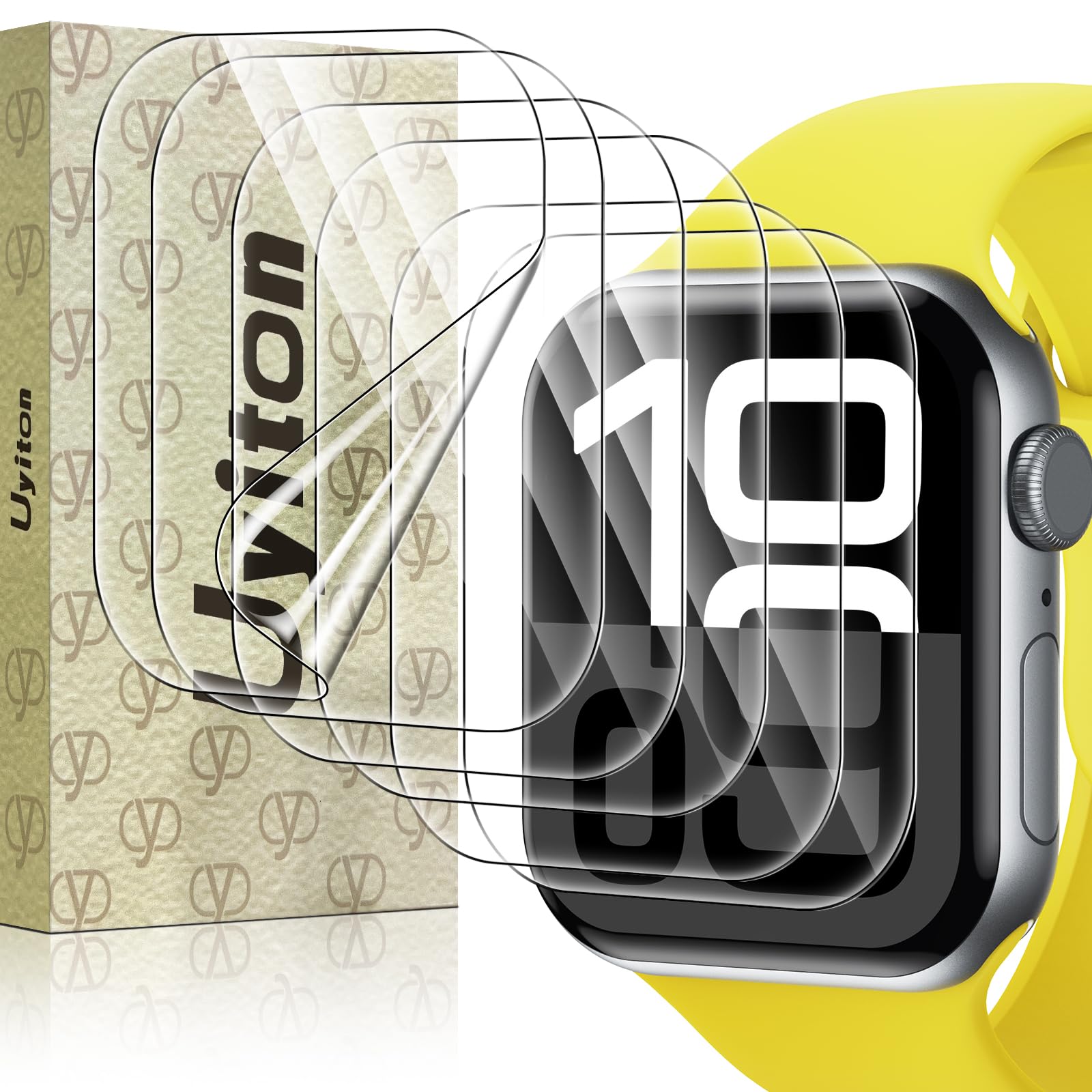 Photo 1 of Uyiton 6Pack for Apple Watch Series 10/11 Screen Protector 46mm, Military-Grade Replacement TPU Film [Not Glass] iWatch Protector Anti Scratch Fingerprint Non-Bubble High Touch Screen Protection Clear
