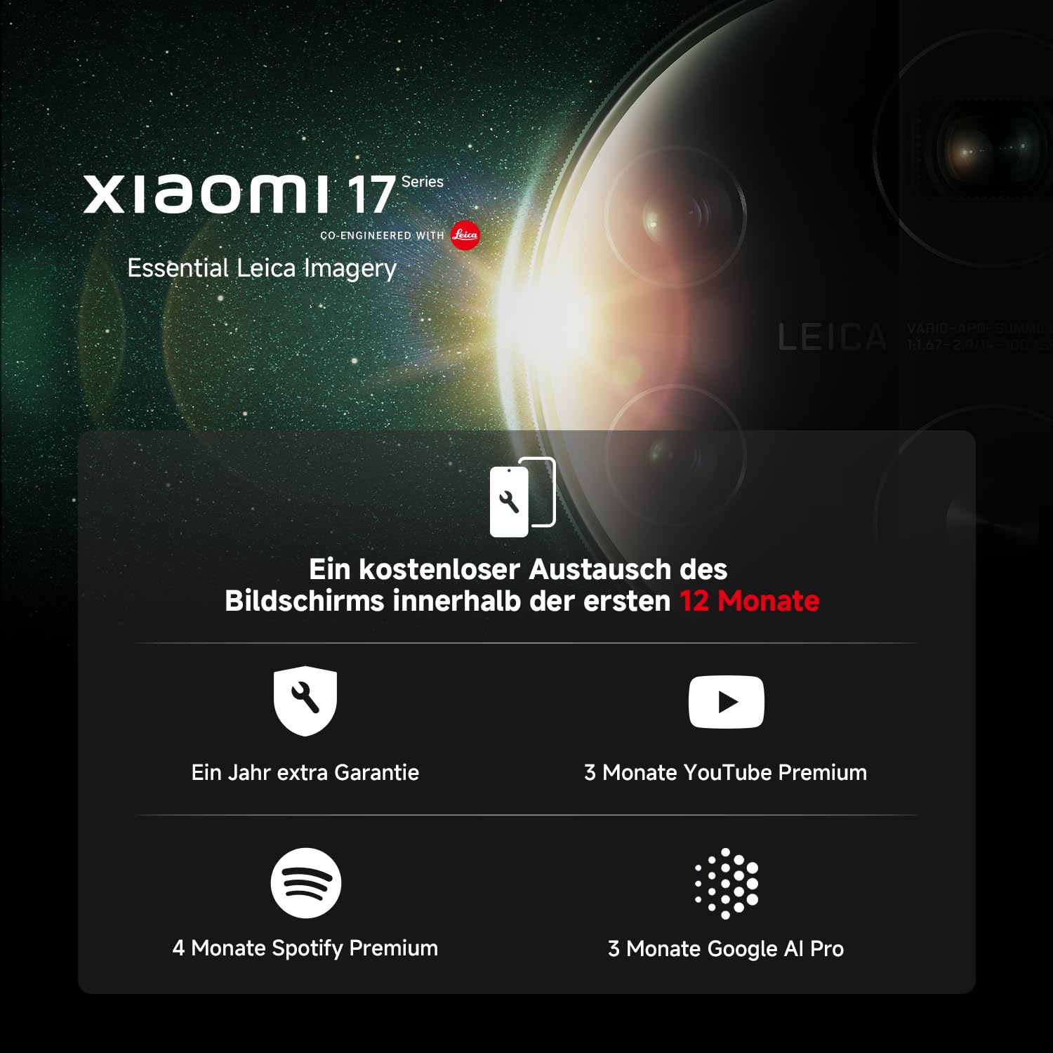 XIAOMI 17 Smartphone, 12GB RAM + 512GB Speicher, Leica Summilux Optik, Light Fusion 950 Bildsensor, 6330mAh Akku, HyperAI, Venture Grün, 3 Jahre Garantie 6