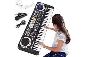 FASCRYLA 61 Key Digital Music Piano Keyboard for Kids,Portable Electronic Musical Instrument,Multi-function Keyboard with Microphone Gifts for Boys and Girls