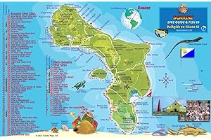 FRANKOSMAPS Franko Laminated Maps - Fish ID and Maps - Bonaire Scuba Dive Diving Diver Snorkel Snorkeling Map Guide Traveling Travel