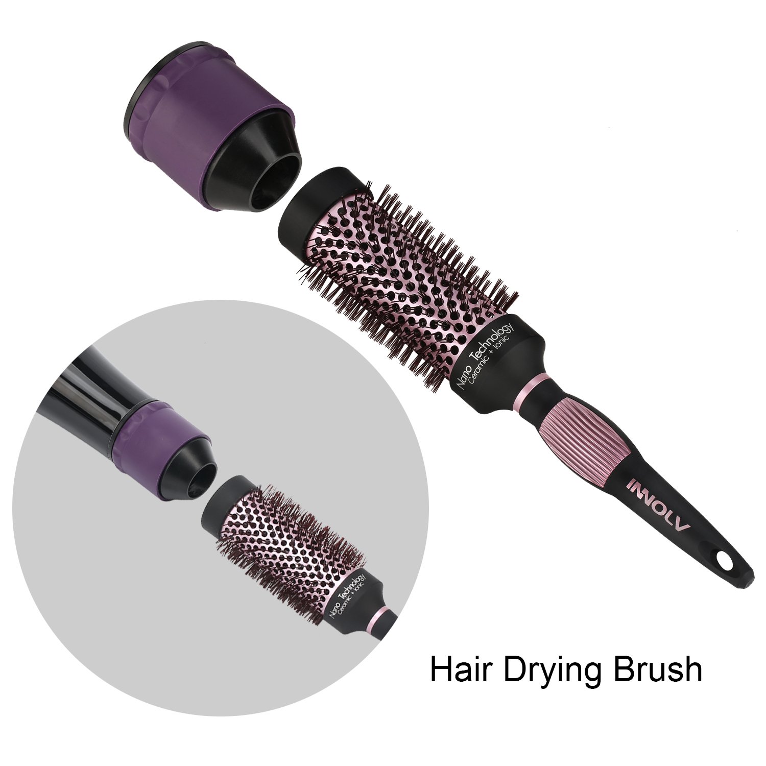 Round Brush Hair Dryer Brush INNOLV Detangling Thermal Blowout Dryer