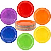 JarThenaAMCS Color Spiral Paper Plates Rainbow Party Plates Disposable Dinner Plate for All Seasons Birthday Holiday Baby Shower Picnic Supplies, 36 Pcs