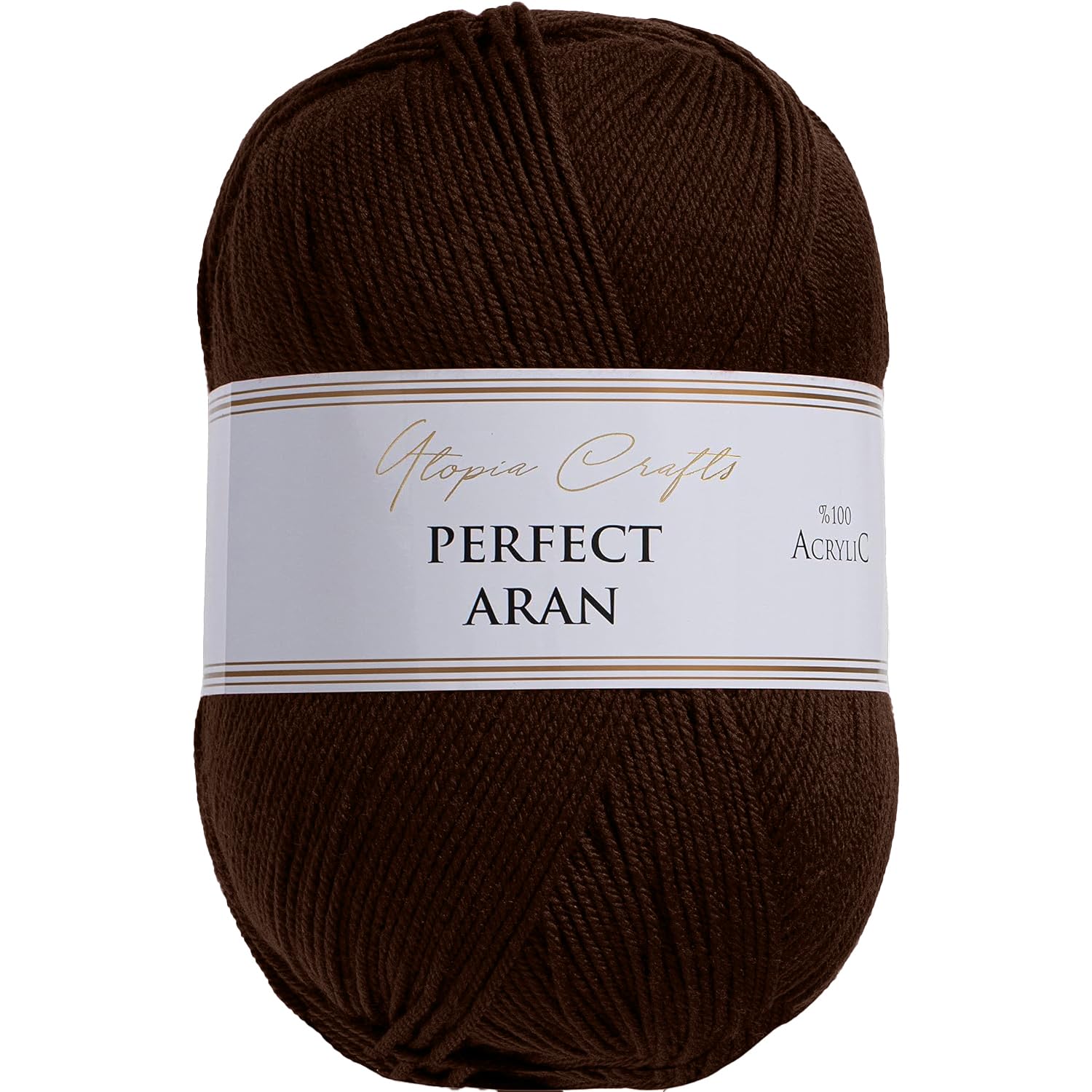 Utopia Crafts Aran Knitting and Crochet Yarn, 400g (Coffee Bean) — image 1