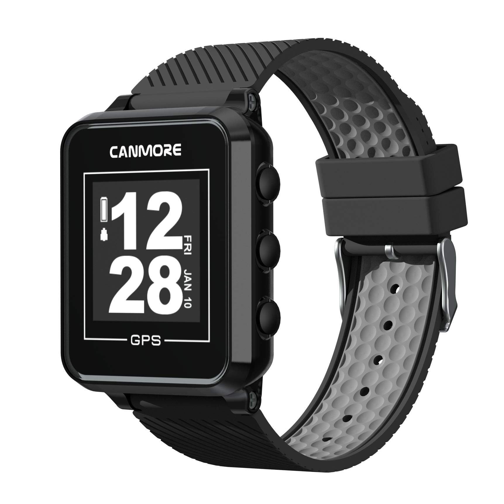 CANMORE TW353 Golf GPS Watch for Men and Women, High Contrast LCD Display, Free Update Over 41,000 Preloaded Courses Worldwide, Lightweight Essential Golf Accessory for Golfers, Black/Gray