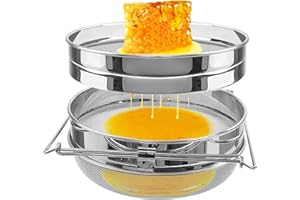 BeeTech Stainless Steel Honey Strainer Double Sieve, Beekeeping Equipment Mesh Filter for Beekeepers Honey Extraction