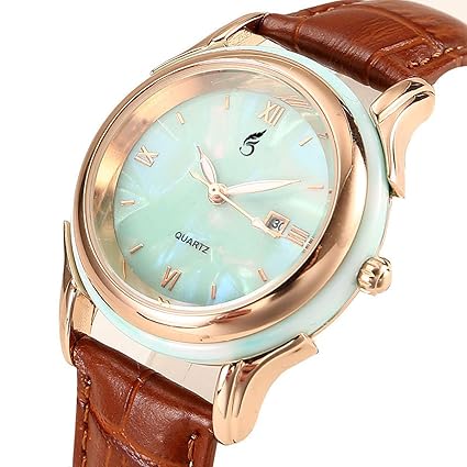 VILAM Rosegold Marble Casual Analogue Dual Color Dial Elegant Quartz Women's Wrist Watch