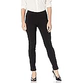 Rafaella Womens Petite Solid Supreme Stretch Pant with Pull-on Waistband